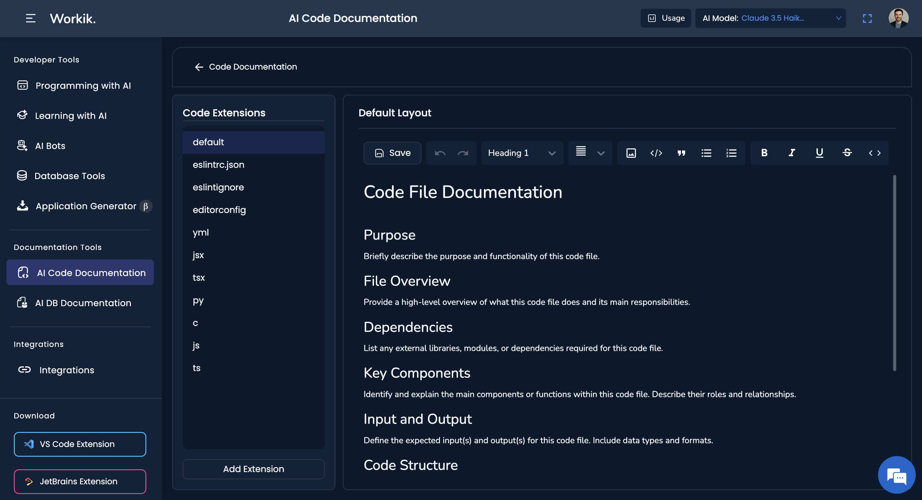 Application module generation with AI